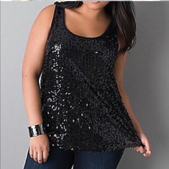 Lane Bryant Tops - Lane Bryant Sequin Tank Top Sleeveless Tee 14 16